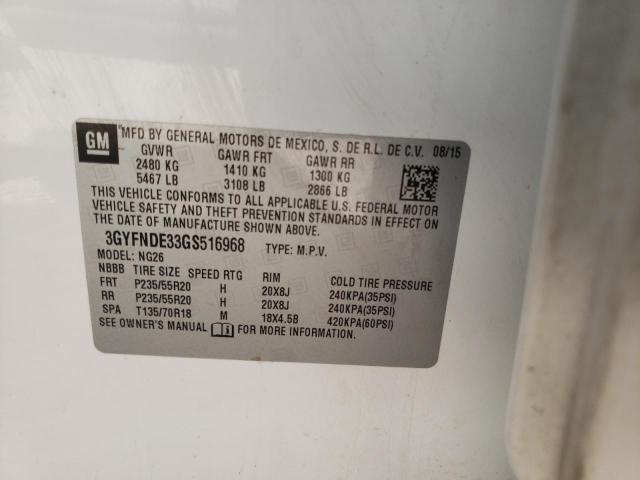 3GYFNDE33GS516968 Cadillac Srx Premium Collection