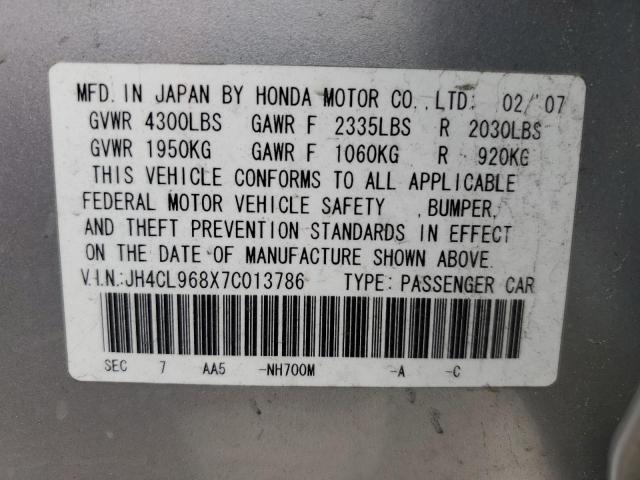 JH4CL968X7C013786 Acura TSX