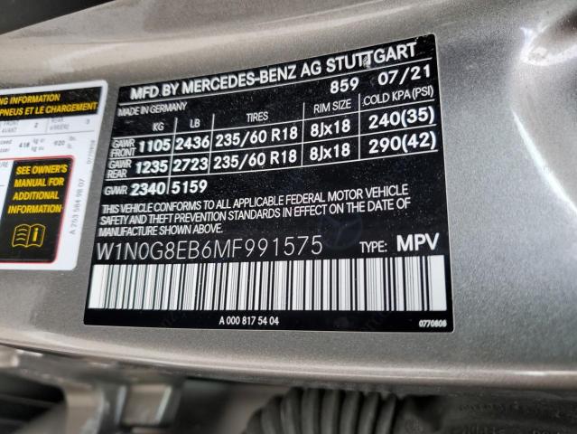 W1N0G8EB6MF991575 Mercedes-Benz Glc 300 4matic