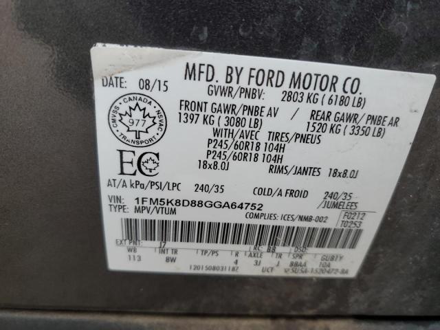 2016 FORD EXPLORER X - 1FM5K8D88GGA64752