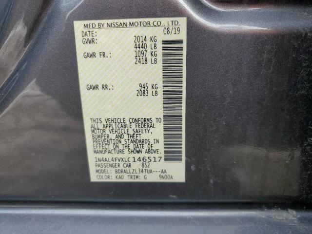 2020 NISSAN ALTIMA PLA - 1N4AL4FVXLC146517