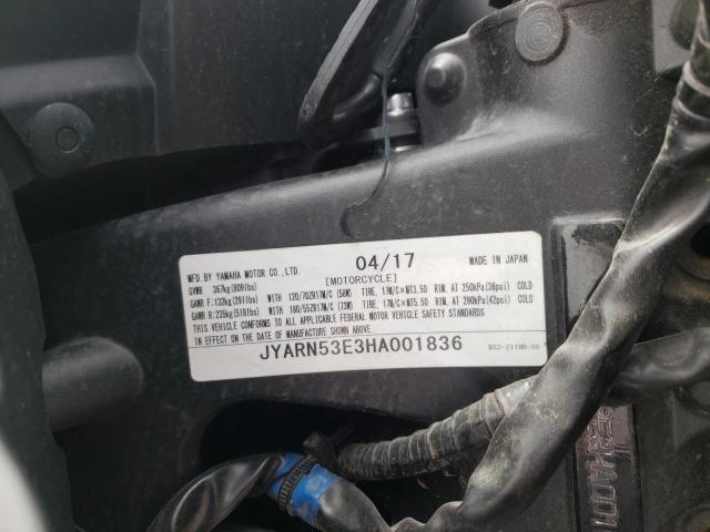 2017 YAMAHA FZ09 JYARN53E3HA001836