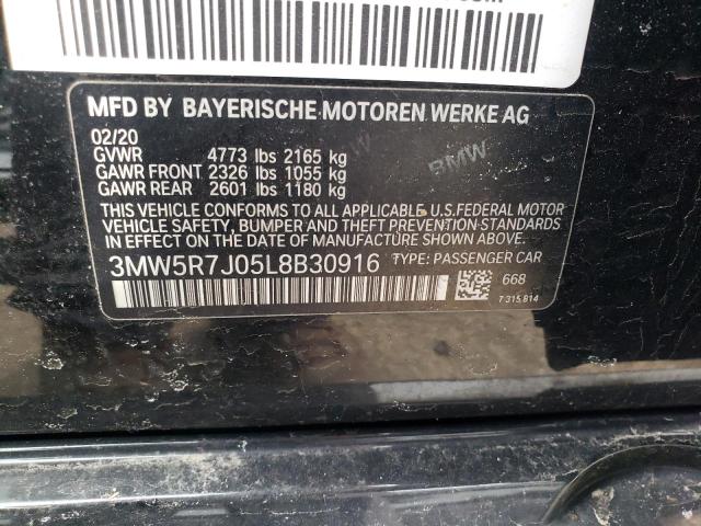 2020 BMW 330XI 3MW5R7J05L8B30916