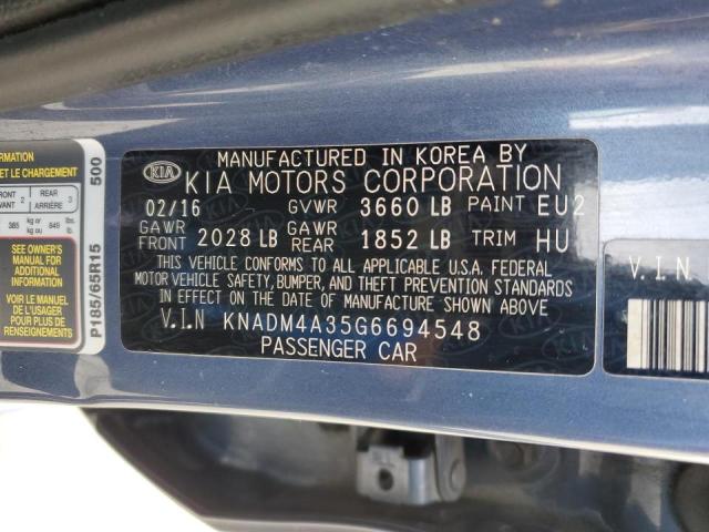 KNADM4A35G6694548 KIA RIO LX