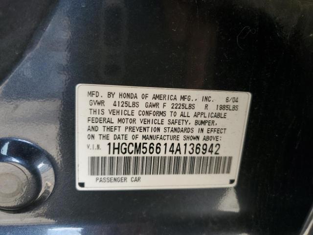 1HGCM56614A136942 2004 Honda Accord Ex