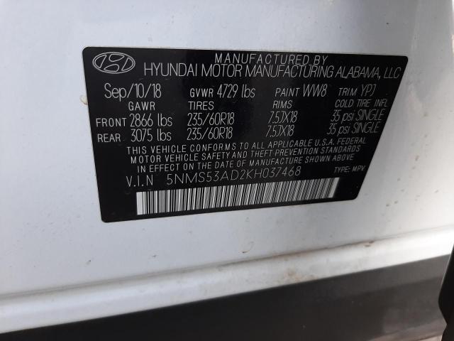 2019 HYUNDAI SANTA FE L - 5NMS53AD2KH037468