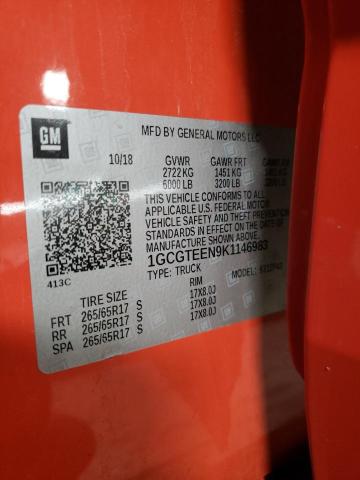 2019 CHEVROLET COLORADO Z 1GCGTEEN9K1146983