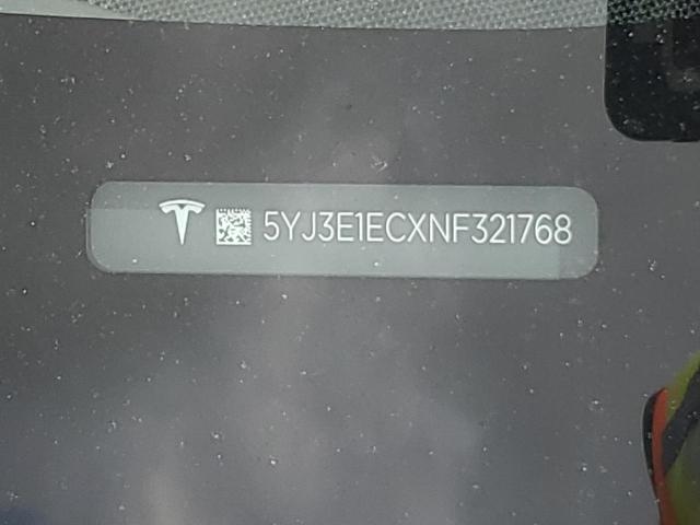 5YJ3E1ECXNF321768 Tesla MODEL 3
