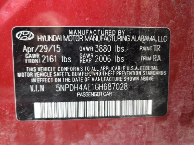 2016 HYUNDAI ELANTRA SE 5NPDH4AE1GH687028