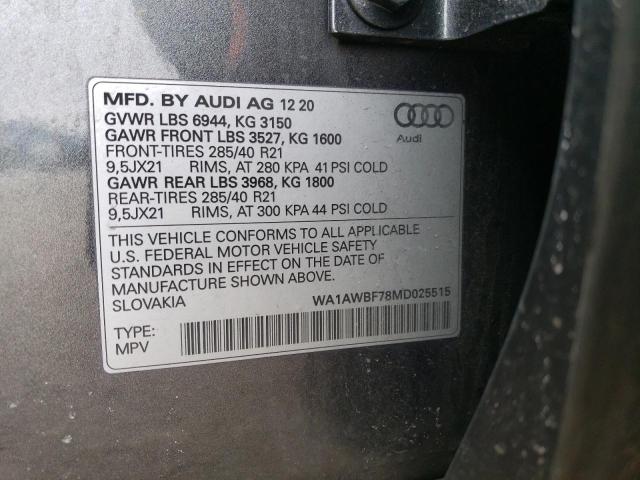 2021 AUDI SQ7 PREMIU WA1AWBF78MD025515