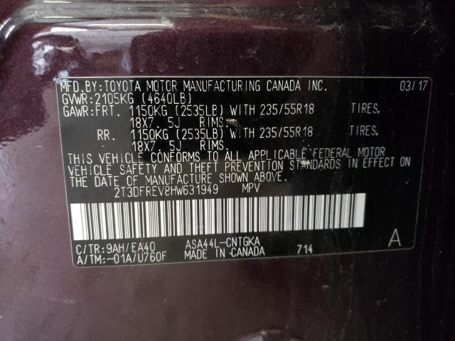 2017 TOYOTA RAV4 LIMIT 2T3DFREV8HW631949