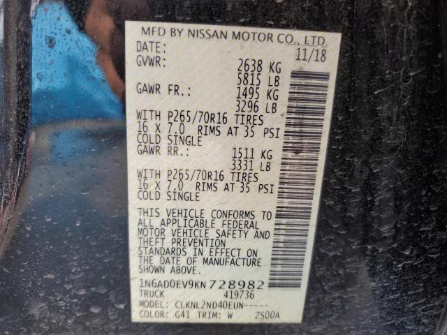 1N6AD0EV9KN728982 Nissan FRONTIER S