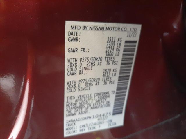 1N6AA1EDXPN104475 Nissan TITAN SV
