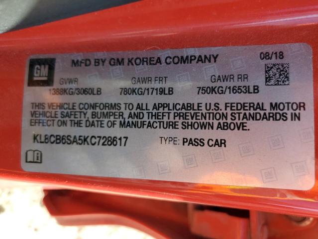 2019 CHEVROLET SPARK LS KL8CB6SA5KC728617