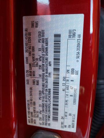2020 FORD ESCAPE SEL 1FMCU9H93LUC63066