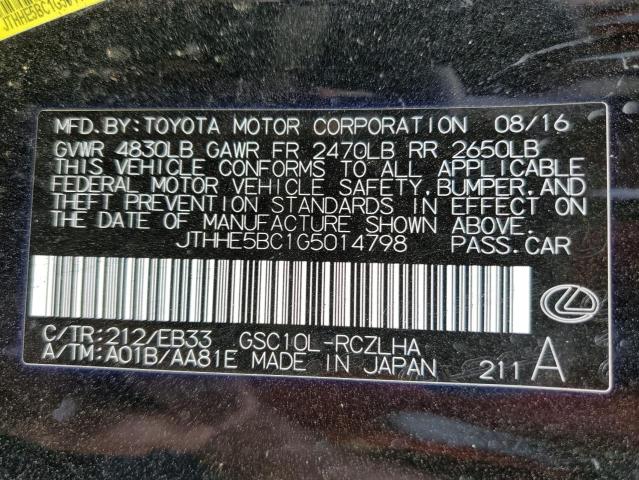 2016 LEXUS RC 350 - JTHHE5BC1G5014798