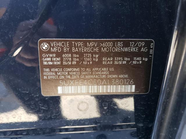 VIN: 5UXFE4C50AL380126 Auction: COPART Lot: 44015213 Location: CA - LONG BEACH 5UXFE4C50AL380126 BMW X5 2010 BLUE Photo 13