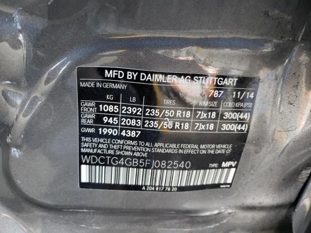 WDCTG4GB5FJ082540 Mercedes-Benz Gla 250 4matic