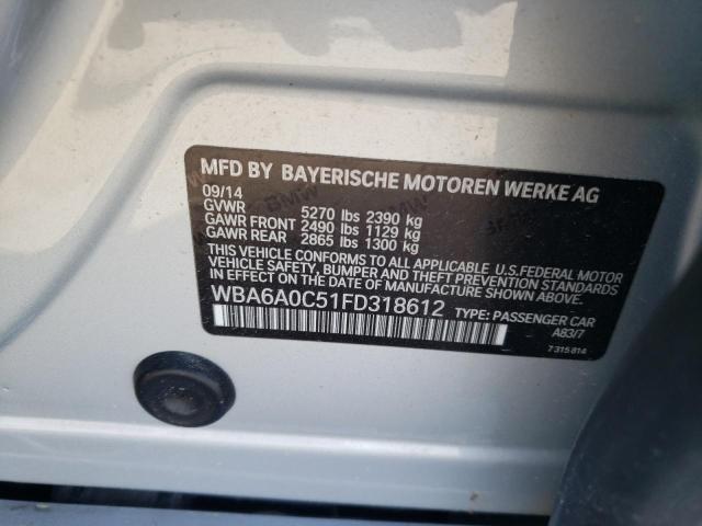 2015 BMW 640 I GRAN - WBA6A0C51FD318612