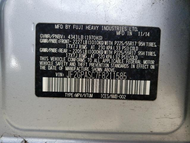 JF2GPASC7F8211585 Subaru Xv Crosstrek Sport Limited