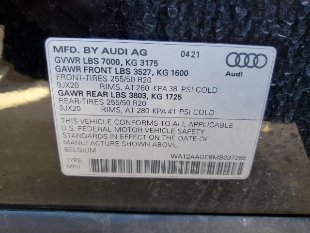 2021 AUDI E-TRON SPO WA12AAGE8MB037265