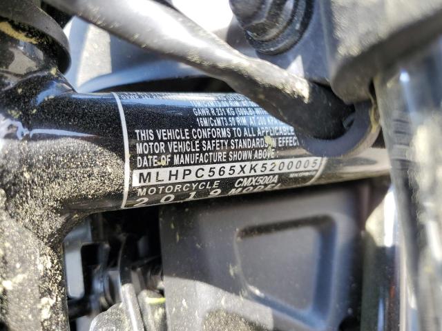 2019 HONDA CMX500 A - MLHPC565XK5200005