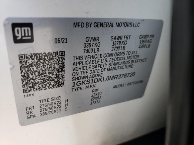 1GKS1DKL0MR378720 GMC YUKON DENALI