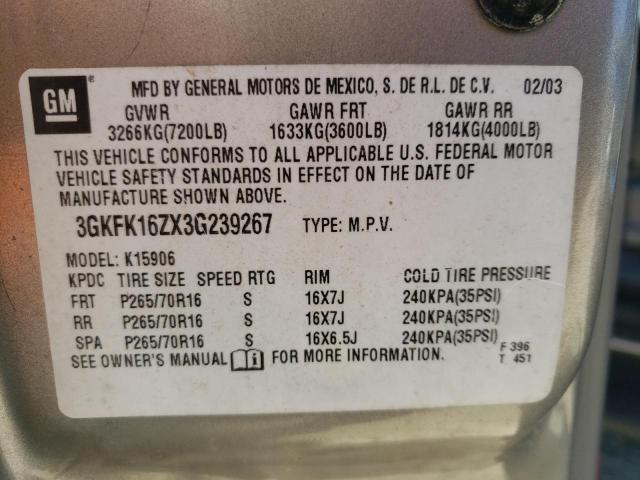 3GKFK16ZX3G239267 GMC Yukon Xl K1500
