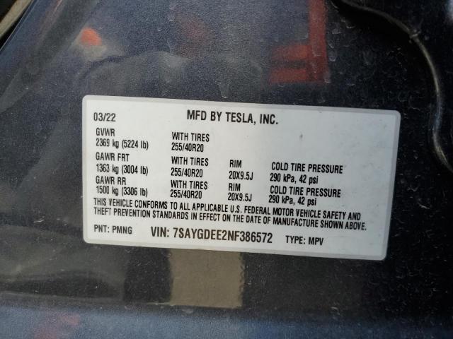 7SAYGDEE2NF386572 Tesla Model Y