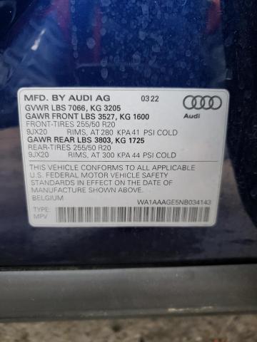 2022 AUDI E-TRON PRE - WA1AAAGE5NB034143