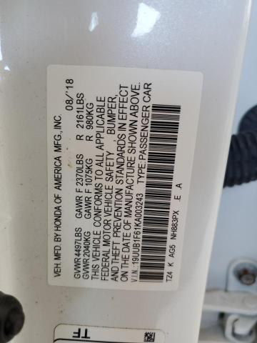 2019 ACURA TLX TECHNO - 19UUB1F61KA003243