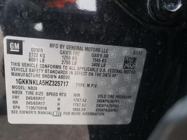 1GKKNKLA5HZ325717 GMC ACADIA SLE