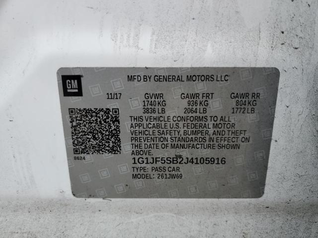 2018 CHEVROLET SONIC PREM - 1G1JF5SB2J4105916