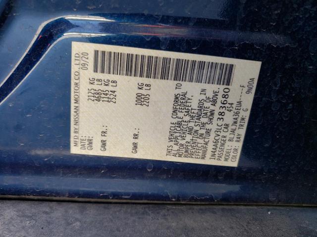 2020 NISSAN MAXIMA SV - 1N4AA6CV3LC383680