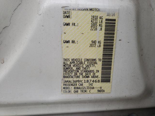 1N4AL3AP9FC187468 Nissan ALTIMA 2.5