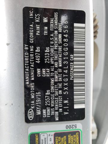 5XXGT4L31GG084566 KIA Optima Lx