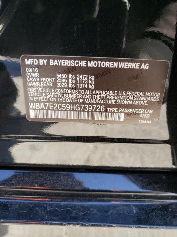 2017 BMW 740 I - WBA7E2C59HG739726