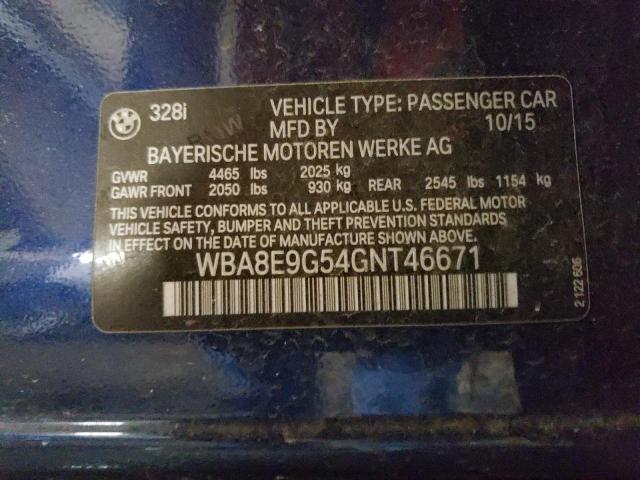 2016 BMW 328 I SULE - WBA8E9G54GNT46671