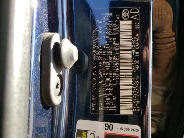 2019 TOYOTA COROLLA L - 2T1BURHE3KC211526