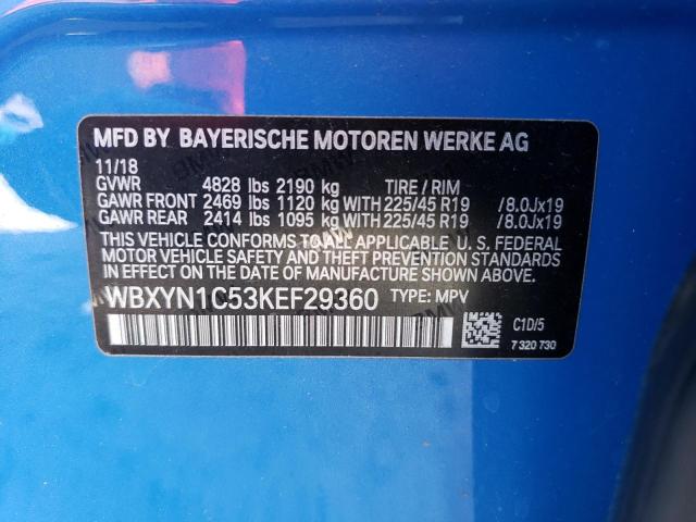 2019 BMW X2 M35I WBXYN1C53KEF29360