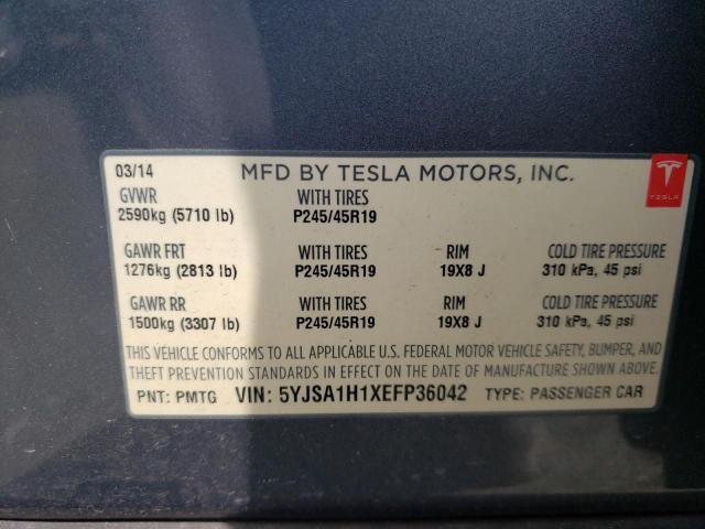 5YJSA1H1XEFP36042 Tesla MODEL S