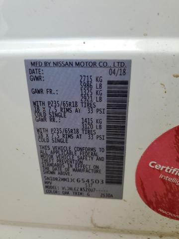 2018 NISSAN PATHFINDER 5N1DR2MM1JC654503