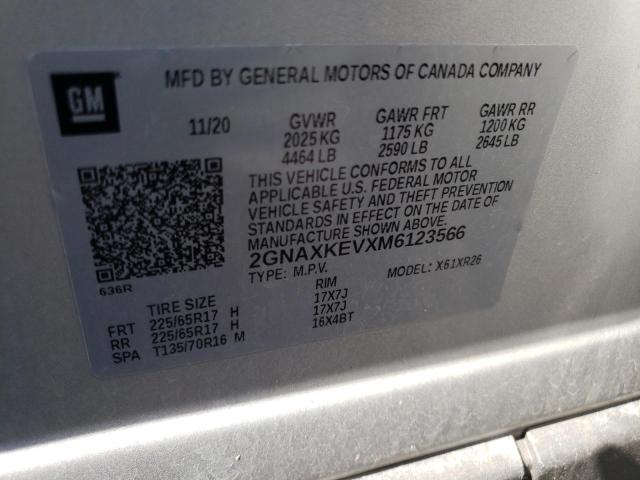 2021 CHEVROLET EQUINOX LT - 2GNAXKEVXM6123566