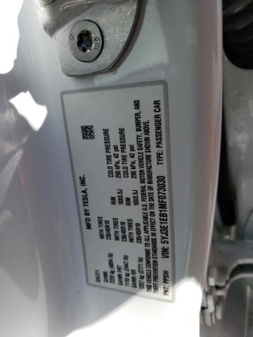 5YJ3E1EB1MF073030 Tesla MODEL 3