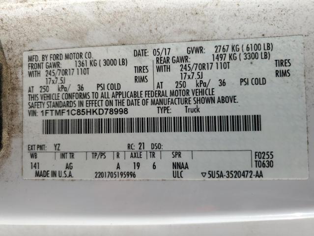 2017 FORD F150 - 1FTMF1C85HKD78998