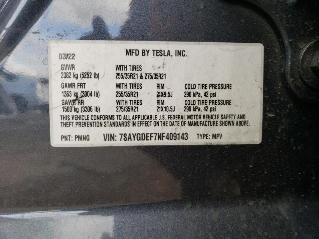 7SAYGDEF7NF409143 Tesla Model Y