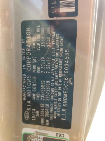 2015 KIA SEDONA SXL - KNDME5C16F6034535