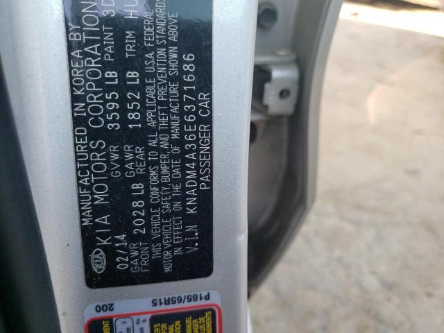 KNADM4A36E6371686 KIA RIO LX