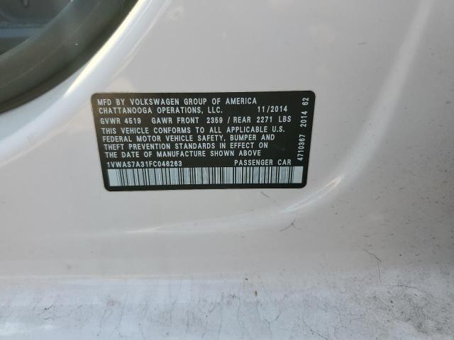 2015 VOLKSWAGEN PASSAT S - 1VWAS7A31FC046263