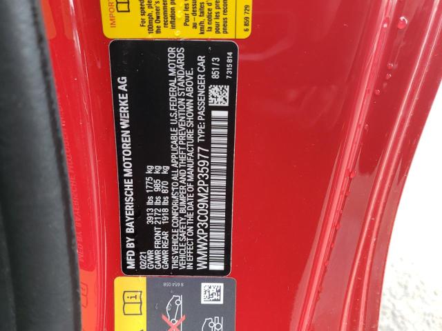 2021 MINI COOPER SE WMWXP3C09M2P35977